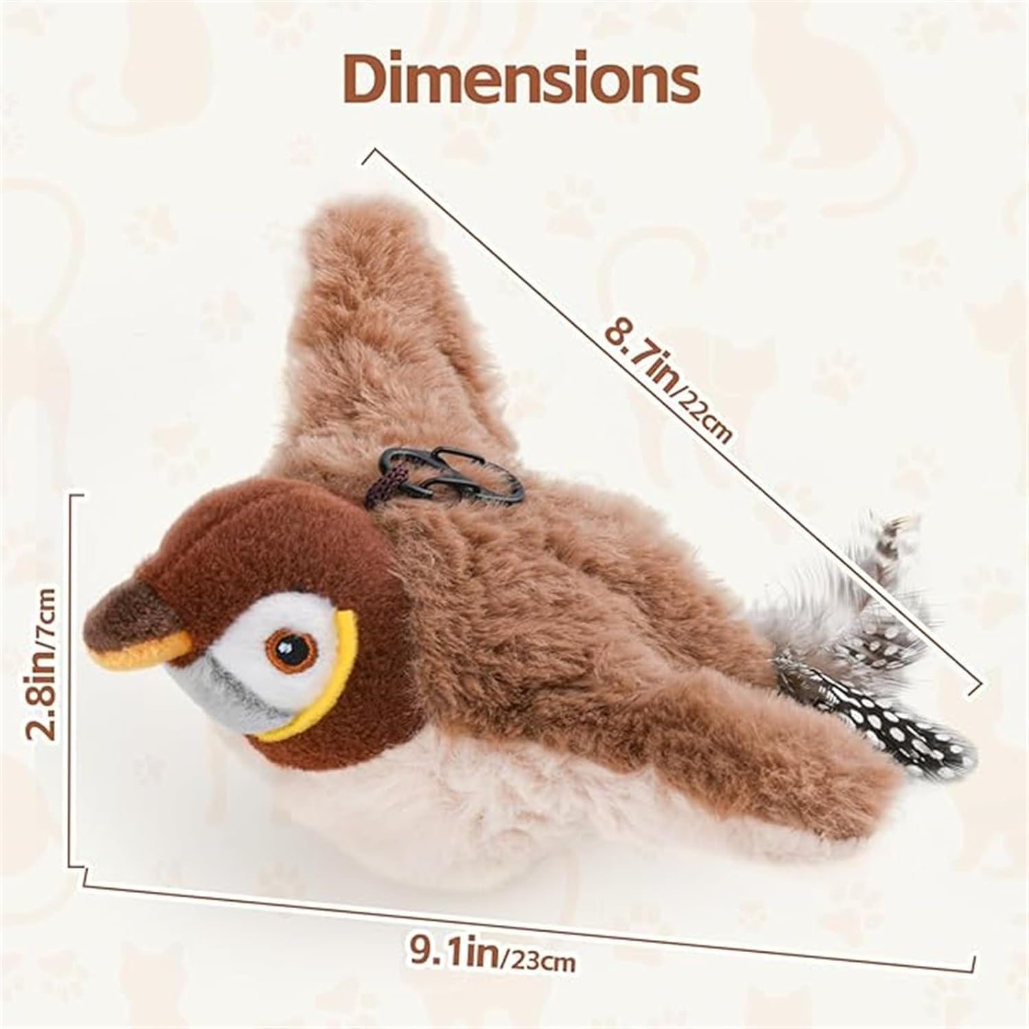 Interactive Chirping Bird Cat Toy - Flapping Bird Toy for Indoor Cats